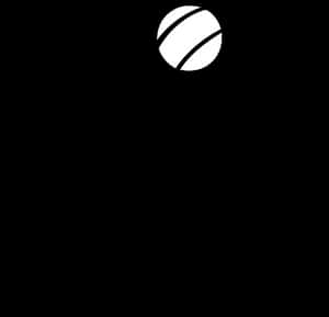Volleyball Silhouette Against Dark Background PNG image with transparent background