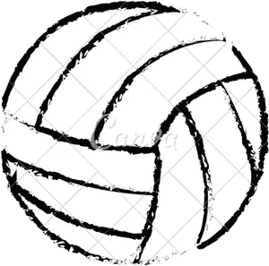 Volleyball Sketch Art Style PNG Image