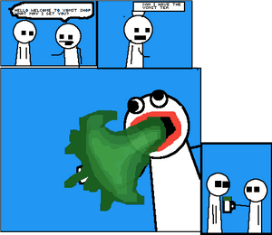Vomit Shop Comic Strip PNG image with transparent background