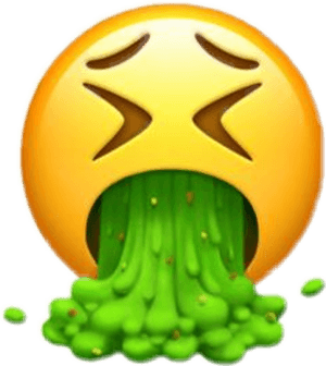 Vomiting Emoji Graphic PNG image with transparent background