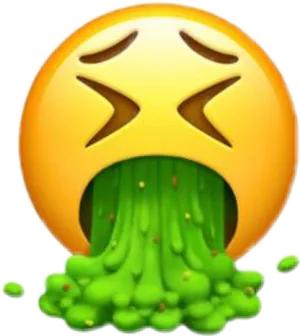 Vomiting Emoji Graphic PNG Image