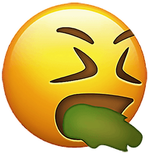 Vomiting Emoji Graphic PNG image with transparent background