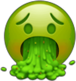 Vomiting Emoji Graphic PNG image with transparent background