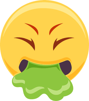 Vomiting Emoji Illustration PNG image with transparent background