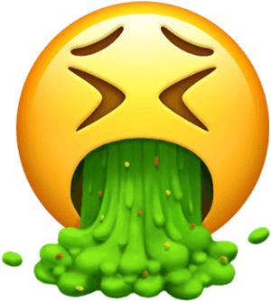 Vomiting Emoji Illustration PNG image with transparent background