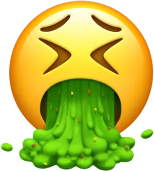 Vomiting Emoji Illustration PNG Image