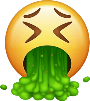 Vomiting Emoji Illustration PNG image with transparent background