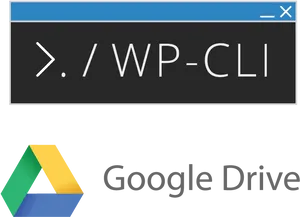 W P C L I_ Command_ Prompt_and_ Google_ Drive_ Logo PNG Image