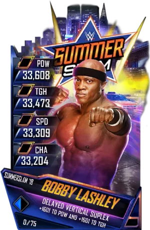 W W E Summer Slam Bobby Lashley Card PNG Image