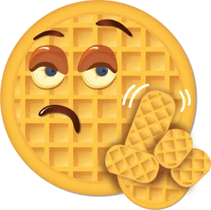 Waffle Sad Emoji PNG Image