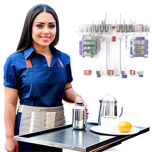 Waitress With Tray Png Sxj PNG Image