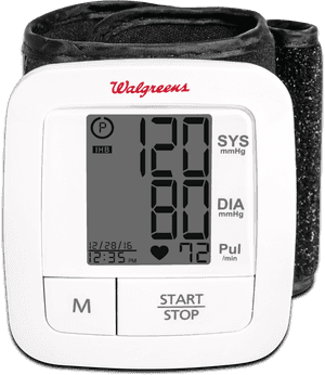 Walgreens Blood Pressure Monitor Display PNG