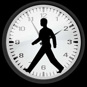 Walking Man Clock Illustration PNG image with transparent background