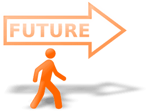 Walking Towards Future Concept PNG image with transparent background