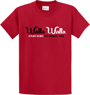 Walla Walla Red T Shirt Design PNG Image