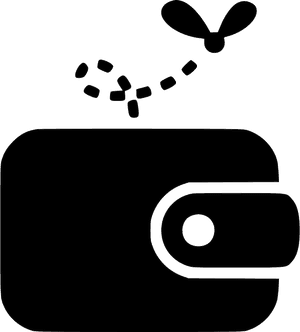 Wallet Icon Losing Coins PNG image with transparent background