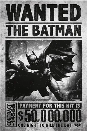 Wanted Poster Batman Reward Offer PNG Image