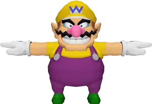 Wario Character Pose PNG Image