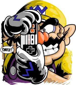 Wario_with_ Camera_ Vector_ Art PNG Image