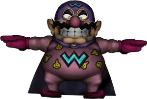 Wario3 D Model Pose PNG Image