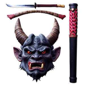 Warrior Oni With Naginata Png Vru PNG Image