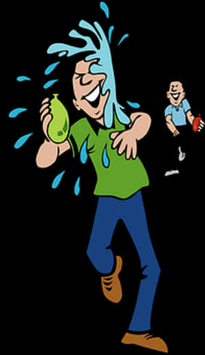 Water Balloon Splash Cartoon PNG image with transparent background