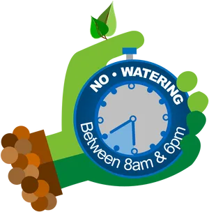 Water Conservation Clock Sign PNG Image