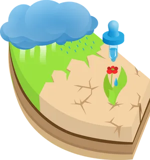 Water_ Cycle_and_ Plant_ Growth_ Illustration PNG Image