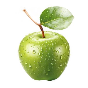 Water Droplets On Green Apple Png Sti87 PNG Image