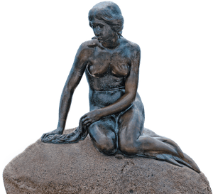 Water, Monument, Copenhagen, Denmark, Mermaid - Little Mermaid Statue, HD Png Download PNG image with transparent background