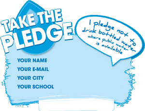 Water Pledge Promotion PNG image with transparent background