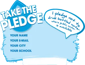 Water Pledge Promotion PNG Image