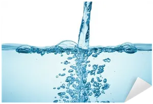 Water Pouring Into Glass Bubbles PNG Image