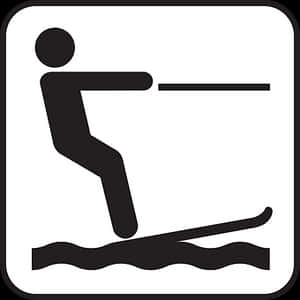 Water Skiing Symbol Sign PNG image with transparent background