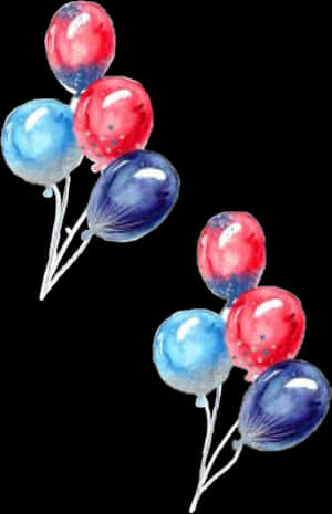 Watercolor Balloons Artwork PNG image with transparent background