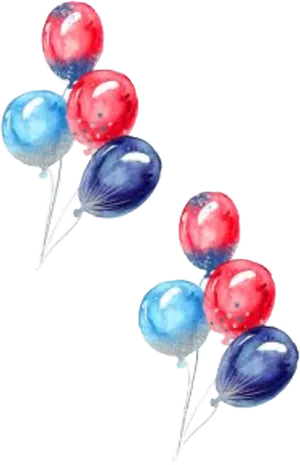 Watercolor Balloons Artwork PNG Image