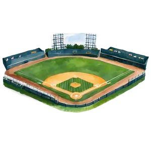 Watercolor Baseball Field Art Png 06132024 PNG Image