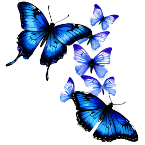 Watercolor Blue Butterfly PNG 22 PNG image with transparent background
