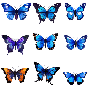 Watercolor Blue Butterfly PNG 31 PNG image with transparent background