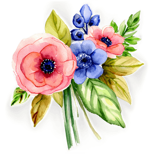 Watercolor Bouquet Illustration PNG 05252024 PNG image with transparent background