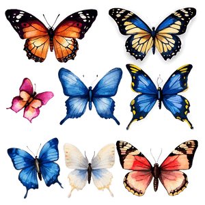 Watercolor Butterflies PNG 05232024 PNG image with transparent background