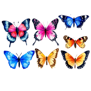 Watercolor Butterflies PNG wov78 PNG image with transparent background