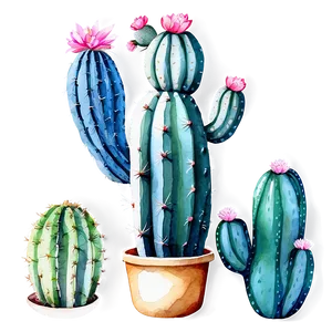 Watercolor Cactus Art Png Rak26 PNG Image