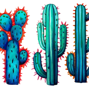 Watercolor Cactus Art Png Sfo31 PNG Image