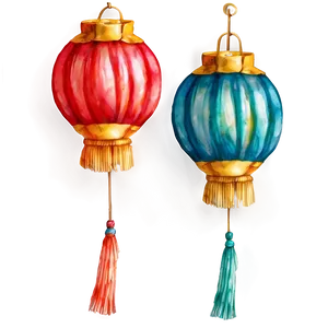 Watercolor Chinese Lantern Png 11 PNG Image