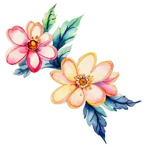 Watercolor Corner Flower Png Jbi27 PNG Image