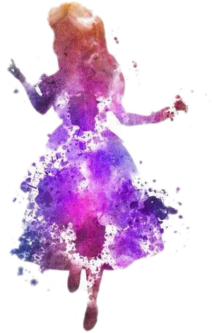 Watercolor Dancing Girl Sticker PNG Image