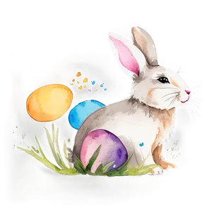 Watercolor Easter Bunny Png Wgh PNG Image