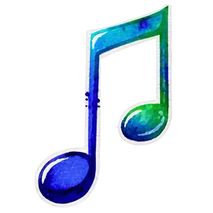 Watercolor Eighth Note Png 43 PNG Image