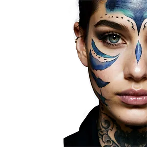 Watercolor Face Tattoo Png Oqe26 PNG Image